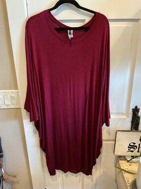 Moa USA TUNIC TOP IN DEEP WINE COLOR! Plus size xxxl!